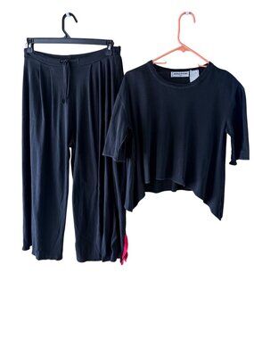 Sonia Rykiel Womens Lounge Set Size Small Black Pure Cotton Lounge Vintage